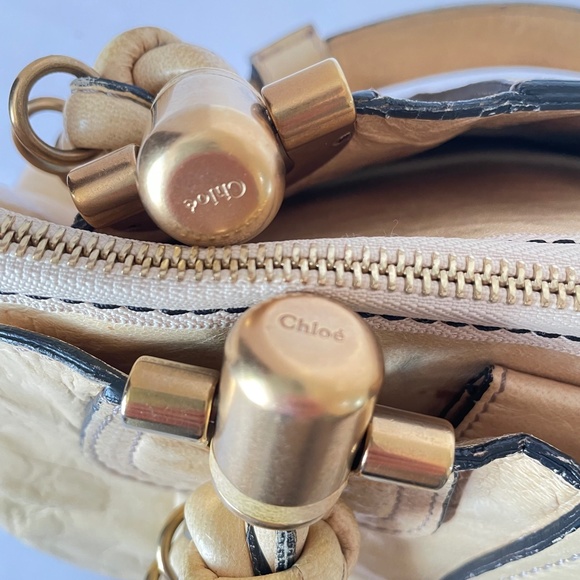 Chloe Heloise Large Beige Hand Bag Leather - Picture 7 of 16